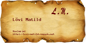 Lövi Matild névjegykártya